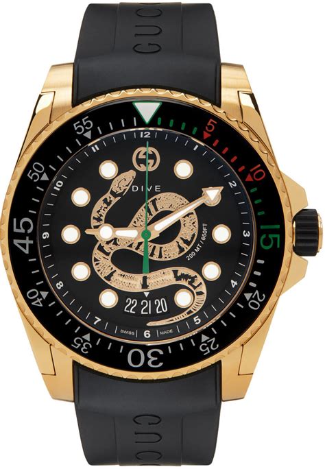 gucci gold and black watch